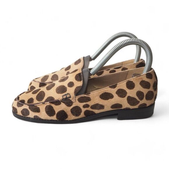 Stuart Weitzman Mocaroon Cognac Ocelot Slip-on Loafers Women's 5.5M - Picture 2 of 12